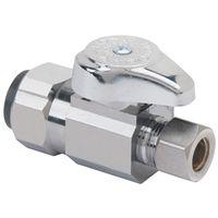 ProBite 1191-932HC Ball Valve, 1/2 x 3/8 in Connection, Push-Fit x Compression, 200 psi Pressure, Brass Body