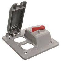 Carlon E9G2DSN-CAR Cover, 4-55/64 in L, 3-17/64 in W, Rectangular, Lexan, Gray, Textured