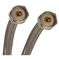 Fluidmaster B4F20 Water Supply Connector, 1/2 in, FIP, Polymer/Stainless Steel, Includes: Polymer Core