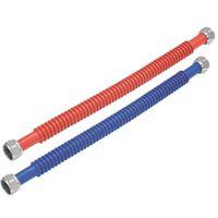 Ez-Flo WaterFlex Series 0437124 Corrugated Flexible Water Heater Connector, 3/4 in, FIP, Stainless Steel, 24 in L