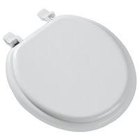 Bemis 66TT-000 Toilet Seat, Round, Molded Wood, White, Top-Tite Hinge