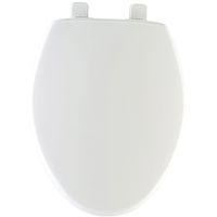 Mayfair 180SLOW000 Toilet Seat, Elongated, Plastic, White, Hex-Tite Hinge