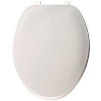 Bemis 170-000 Toilet Seat, 18-7/16 in L, 13-15/16 in W, 1-9/16 in H, Elongated, Plastic, White, Top-Tite Hinge