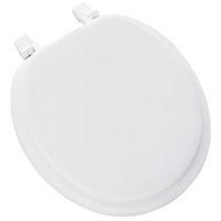 Mayfair 11-000 Toilet Seat, Round, Plastic, White, Top-Tite Hinge