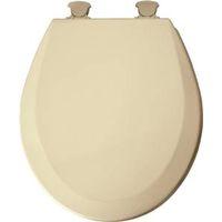Mayfair 6381842 Toilet Seat, Round, Wood, Bone/Enamel, Twist Hinge