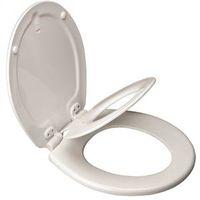 Bemis 83SLOWA Toilet Seat, 16-1/2 in L, 2.38 in W, 10 in H, Round, Wood, White, Twist Hinge