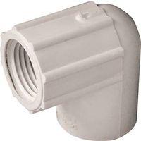 IPEX 435506 Pipe Elbow, 1/2 in, Socket x FPT, 90 deg Angle, PVC, White, SCH 40 Schedule, 150 psi Pressure