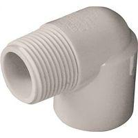 IPEX 435501 Street Pipe Elbow, 3/4 x 3/4 in, Slip x MPT, 90 deg Angle, PVC, White, SCH 40 Schedule
