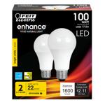 LED A19 E26 BW 100W 2PK
