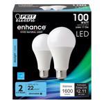 Feit Electric OM100DM/950CA/2 LED Lamp, General Purpose, 1600 Lumens, 17.5 W, A19 Lamp, 100 W Equivalent, E26 Lamp Base