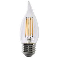 Feit Electric BPEFC40/927CA/FIL/2 LED Bulb, Decorative, 300 Lumens, 3.3 W, Flame Tip Lamp, 40 W Equivalent, Dimmable