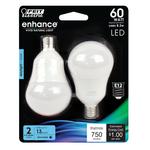 Feit Electric BPA1560C/950CA/2 LED Bulb, General Purpose, A15 Lamp, 60 W Equivalent, E12 Lamp Base, Dimmable