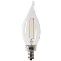 Feit Electric CFC40/950CA/FIL/6 LED Bulb, Decorative, 500 Lumens, 5.5 W, B10 Lamp, 40 W Equivalent, E12 Lamp Base