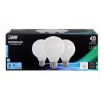 Feit Electric G2540W/950CA/FIL/3/RP LED Bulb, 350 Lumens, 3.8 W, G25 Lamp, 40 W Equivalent, E26 Lamp Base, Clear