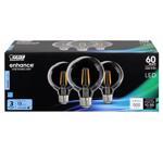 Feit Electric G2560/950CA/FIL/3/RP LED Bulb, Globe, 500 Lumens, 5.5 W, G25 Lamp, 60 W Equivalent, E26 Lamp Base, Clear