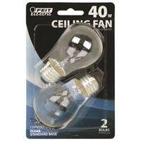 Feit Electric BP40A15/CL/CF Incandescent Lamp, Clear Lamp, 1.87 in D x 3.5 in H Dimensions, 40 W, A15 Lamp, 280 Lumens