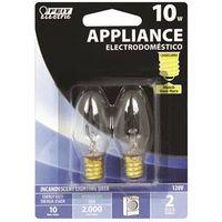 Feit Electric BP10C71/2/RP Incandescent Lamp, 10 W, Candelabra E12 Lamp Base, 63 Lumens, 2700 K Color Temp