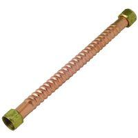BrassCraft Copper-Flex Series WB00-18N Water Heater Connector, 3/4 in, FIP, Copper, 18 in L