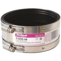 Fernco P3000-44 Transition Coupling, 4 in, PVC, SCH 40 Schedule, 4.3 psi Pressure