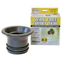 Fernco FTS-4CF Wax Free Toilet Seal, 3 in Dia, Elastomeric PVC, Black, For: 3-1/2 in Drain Pipes