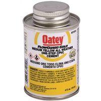 Oatey 31910 Solvent Cement, 4 oz Can, Liquid, Yellow