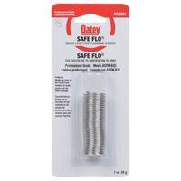 Oatey Safe-Flo 53061 Wire Solder, 1 oz Carded, Solid, Gray/Silver, 415 to 455 deg F Melting Point