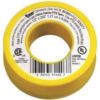 Oatey 31403 Thread Seal Tape, 260 in L, 1/2 in W, PTFE, Yellow