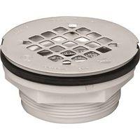 Oatey 42099 Shower Drain, PVC, White, Specifications: Snap-In Cover Design, Round Shape, For: 2 in SCH 40 DWV Pipes