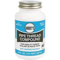 Harvey 29035 Pipe Thread Compound, 8 fl-oz Jar, Thick Paste, Gray