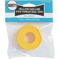 Harvey 17065 Thread Seal Tape, 260 in L, 1/2 in W, PTFE, Yellow