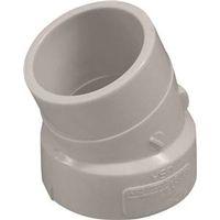Canplas 192562 Street Pipe Elbow, 2 in, Spigot x Hub, 22.5 deg Angle, PVC, White