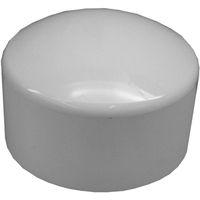 Genova 300 Series 30154 Pipe Cap, 4 in, Slip Joint, White, SCH 40 Schedule