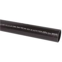 JM Eagle 27391 Pipe, 4 in, 10 ft L, DWV, Solvent Weld, SCH 40 Schedule, ABS/Foam, Black