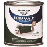 Rust-Oleum 1938730 Enamel Paint, Water, Gloss, Hunter Green, 0.5 pt, Can, 120 sq-ft Coverage Area