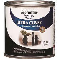 Rust-Oleum 1976730 Enamel Paint, Water, Flat, Black, 0.5 pt, Can, 120 sq-ft Coverage Area