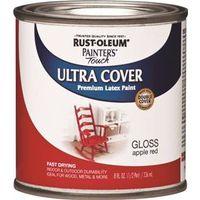 Rust-Oleum 1966730 Enamel Paint, Water, Gloss, Apple Red, 0.5 pt, Can, 120 sq-ft Coverage Area