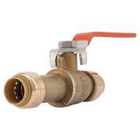 SharkBite UR24735 Ball Valve, 1/2 in Connection, Slip, 250 psi Pressure, Brass Body