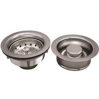 Keeney K5475 Basket Strainer Assembly with Fixed Post, 4-1/2 in Dia, Stainless Steel, Polished Chrome