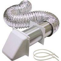 Lambro 1375W Wall Hood Vent Kit, Plastic, White, Includes: (1) 4 in White Plastic Exhaust Wall Hood Vent