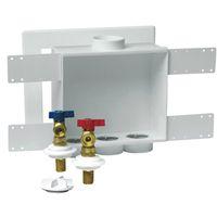 Oatey Quadtro 38529 Washing Machine Outlet Box, 1/2 in Connection, Brass/Polystyrene