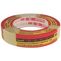 Scotch Greener 2050-24A Masking Tape, 60.1 yd L, 0.94 in W, Paper Backing, Beige