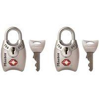 Master Lock 4689T Luggage Lock, Keyed Alike Key, Shrouded Shackle, 1/8 in Dia Shackle, Steel Shackle, Metal Body