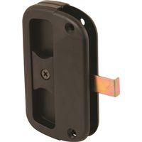 Prime-Line A 186 Door Latch and Pull, 1/2 in, Mounting Hole Center to Center: 3 in, Plastic/Steel, Black