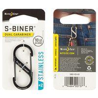 Nite Ize S-Biner Series SB2-03-01 Dual Carabiner, #2 Dia Ring, Stainless Steel