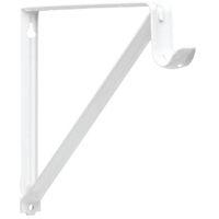 Knape & Vogt RP-0045-WT Shelf and Rod Bracket, 250 lb, 12 in L, 10 in H, Steel, Powder-Coated