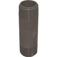 GENOVA P-12-4 Pipe Nipple, 1/2 in, NPT, PVC, Gray, SCH 80 Schedule, 4 in L