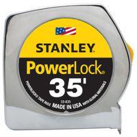 STANLEY 33-835 Measuring Tape, 35 ft L Blade, 1 in W Blade, Steel Blade, ABS Case, Chrome Case