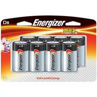 Energizer E95BP-8H Battery, 1.5 V Battery, 18 Ah, D Battery, Alkaline, Manganese Dioxide, Zinc