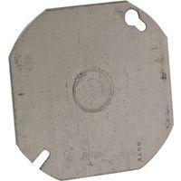 Southwire 54C6-UPC Flat Blank Cover, 0.06 in L, 4 in W, Octagonal, 1-Gang, Steel, Silver, Zinc-Plated