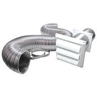 Lambro 1379W-R Wall Louvered Vent Kit, Plastic, White